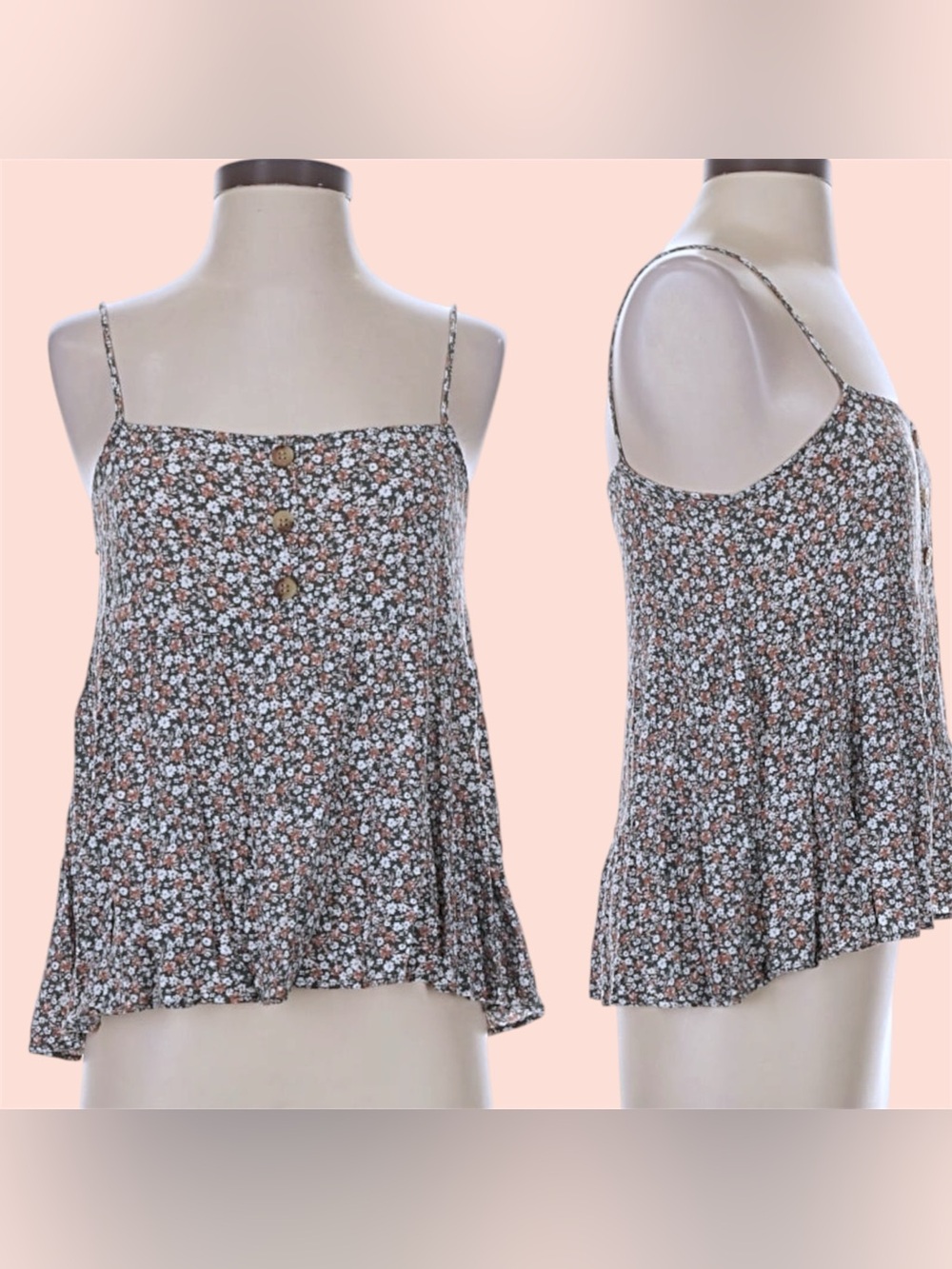 Ditsy Floral Button Tank